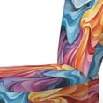thumbnail image 4 of Designart "Chromatic Delirium Opt Art wall art V" Multi-Color Modern Upholstered Accent Chair - Modern Arm Chair For Living Room, 4 of 5
