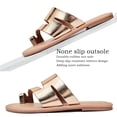 thumbnail image 4 of Sandalias Luoika para mujer, planas, anchas, doradas, 7,5 cm de ancho, para verano, playa, 4 of 8