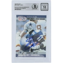Emmitt Smith Dallas Cowboys Autographed 1990 Pro Set #685 Beckett Fanatics Witnessed Authenticated 10 Rookie Card - Fanatics Authentic Certified