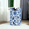 thumbnail image 6 of Yayeee Freestanding Laundry Hamper with Handle Collapsible Large Storage Basket for Clothes, Blue Floral Pattern, 6 of 7