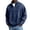 Blue, variant on Mens 1/4 Zip Pullover Denim Stand Collar Pullover Long Sleeve Quarter-Zip Shirts Vintage Distressed Loose Casual Work T-Shirts,Dark Green 2XL