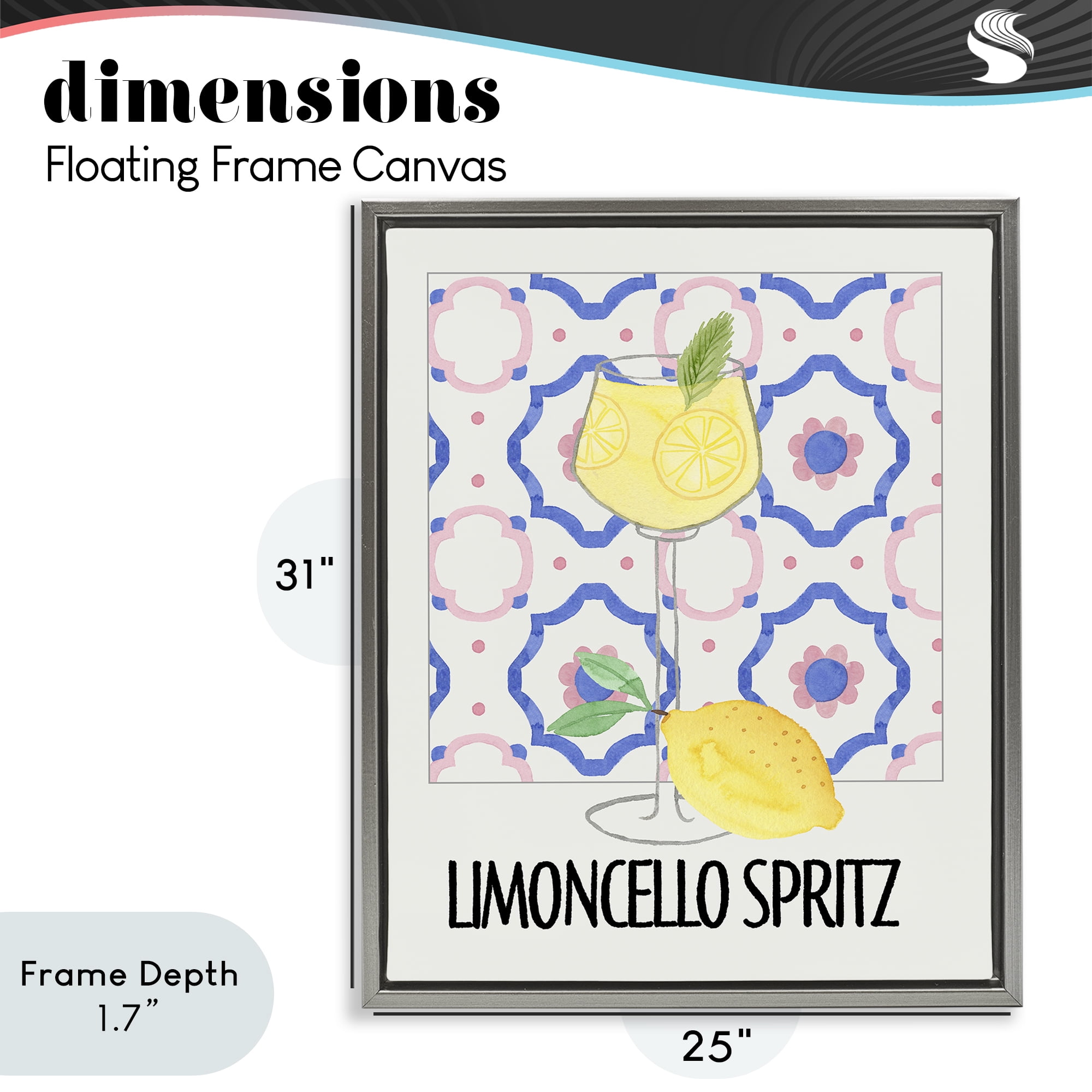 Stupell Industries Italy Spritz on My Mind Gray Framed Floater Canvas Wall Art, design by Nina Jacobs