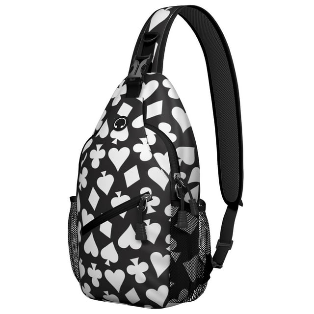 Adventure-Ready Crossbody Bag Lightweight Chest Backpack with Volleyball Print, Mesh Sides Perfect for Hiking, Travel