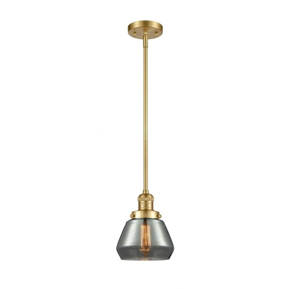 201S-SG-G173 Innovations Lighting Fulton - 1 Light Stem Hung Mini Pendant In Industrial Style-9 Inches Tall and 7 Inches Wide-Satin Gold Finish-Light