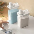 thumbnail image 3 of Distributeur de Détergent Rechargeable, Distributeur de Détergent à Lessive Vide, Réservoir de Poudre Adoucissant, Récipient de Stockage d'Eau de Javel avec Échelle 1800ml G4390B, 3 of 6