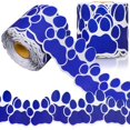 thumbnail image 1 of Borde para tablón de anuncios con estampado de patas en espiral, 21 m x 7,5 cm, azul, 1 of 7