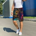 thumbnail image 6 of Rateoe Mandala Colorful Print Men's Lounge Shorts – Soft & Breathable Pajama Bottoms with Pockets, Elastic Waistband, Lightweight Sleepwear for Nightwear & Loungewear-Medium, 6 of 6