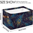 thumbnail image 4 of FREEAMG Collapsible Storage Basket Beautiful Peacock Feathers -b Rectangular Storage Bins Baskets Toys Storage Bins with Handles for Bedroom Home Office 2PCS, 4 of 7