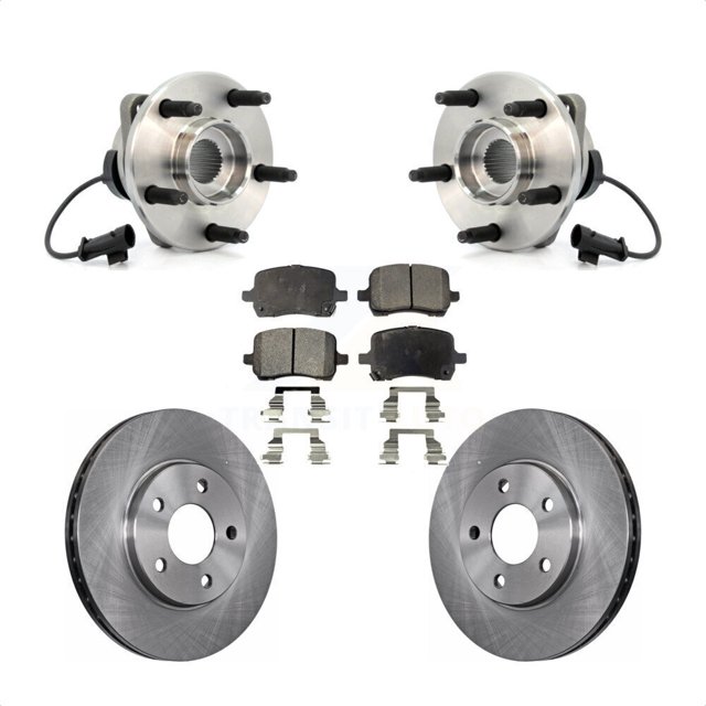 Transit Auto Front Hub Bearing Assembly Disc Brake Rotors and Semi-Metallic Pads Kit for Car Chevrolet Malibu KBB-105036