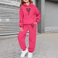 thumbnail image 2 of Kcolen 2 Piece Toddler Girl Clothes Cute Graphic Print Casual Hoodie Jogger Pants Set Kids Girls Fall Winter Outfits, 2 of 6