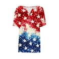 thumbnail image 4 of womens t shirts Women's Casual Independence Day Printed Short Sleeve V-Neck Top graphic tees for women, 4 of 5