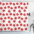 thumbnail image 1 of Ambesonne Fruits Shower Curtain, Curved and Dotted Fruit, 69"Wx70"L, Blush Red Apple Green, 1 of 3