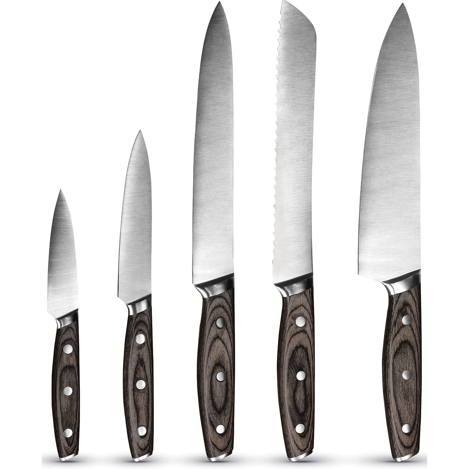 Art And Cook Stainless Steel 6 Piece Ash Wood Knife Set With Magnetic Block Walmart Com Walmart Com