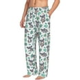 thumbnail image 2 of Easygdp Bears and Tropical Leaves Men's Pajama Pant, Sleep Elastic Waistband Lounge Pants - Medium, 2 of 9