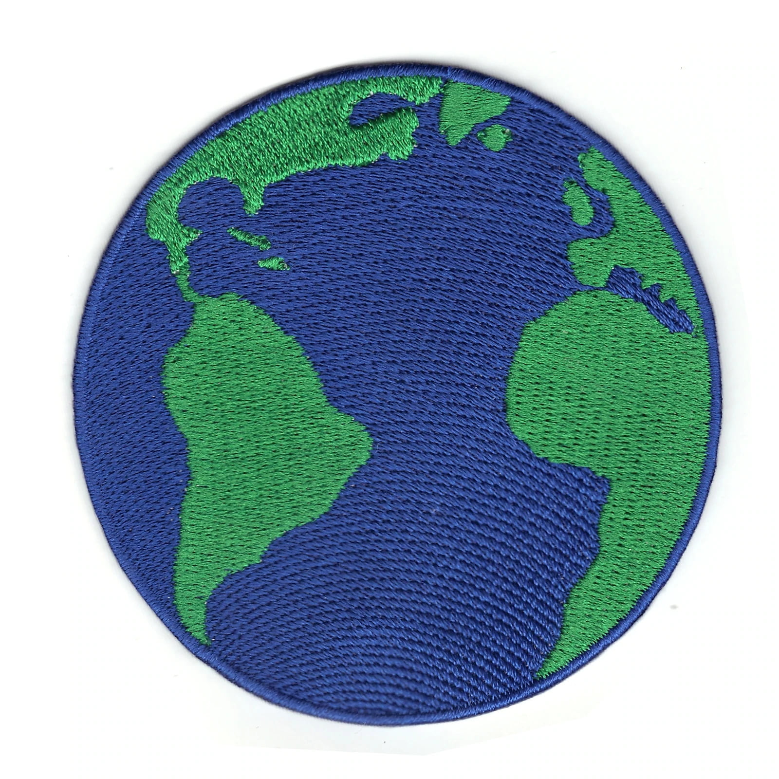 Blue Green Earth Held in Hands Ecology Embroidered Iron On Patch 2.75 Inches