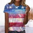 thumbnail image 4 of BUIGTTKLOP American Flag Short Sleeve Crew Neck Shirt for Women 4th of July Independence Day Graphic Short Sleeve Tee Summer Patriotic Tops, 4 of 8