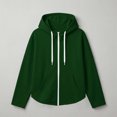 thumbnail image 6 of WIZUTIZ Women's Zip Up Hoodie Jacket Double Pockets Solid Color Long Sleeve Winter Casual, 6 of 7