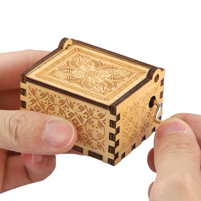 Caja de música, caja musical clásica de madera tallada, caja de música de madera, funcionalidad versátil