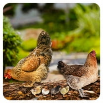 ICERUN 6Pcs Garden Statues,Acrylic Hen and Chick Sculpture Garden Art,Sun Rain Resistant Statues Yard Decorations Outdoor,Style2