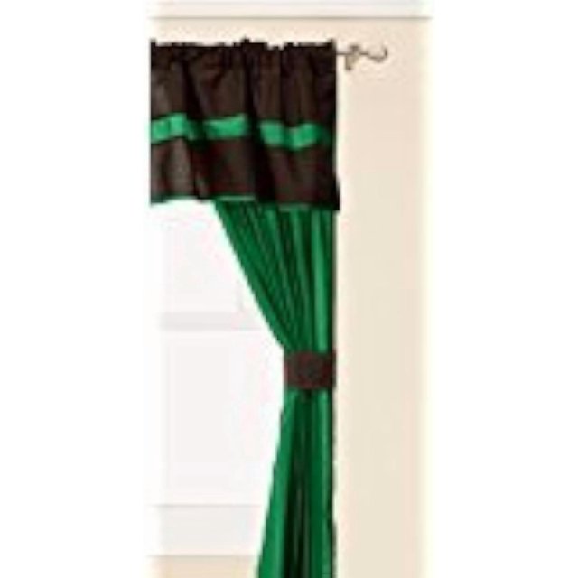 Baby Doll Bedding 5 Piece Solid Stripe Window Valance Curtain Set, Grey/Pink