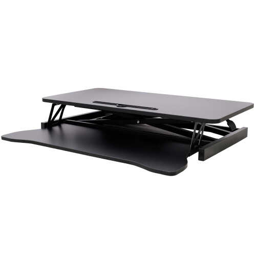 Adjustable Height Standing Desk Converter with Keyboard Tray – Sit to Stand Desktop Riser for Laptop & Monitor, Ergonomic Workstation, Black