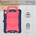 thumbnail image 4 of SaniMore for iPad 10th Generation 10.9" 2022 Kids Case, Multi-Functional Cover with Handle Shoulder Strap & 360° Rotatable Kickstand Pencil Holder Shockproof Protective Shell, Navy/Rose, 4 of 9