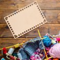 thumbnail image 5 of OFFIGAM 2-Pack Beige Crochet Basket Bottoms with Wood Base for Craft Projects, Tools, and Home Organization, 5 of 8