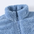 thumbnail image 6 of Grblisyd Girls Fleece Jacket Zip Up Oversized Jacket Windproof Stand Collar Sherpa Fleece Jacket Polar Fleece Winter Coat with Pockets Blue 7-8 Years, 6 of 6
