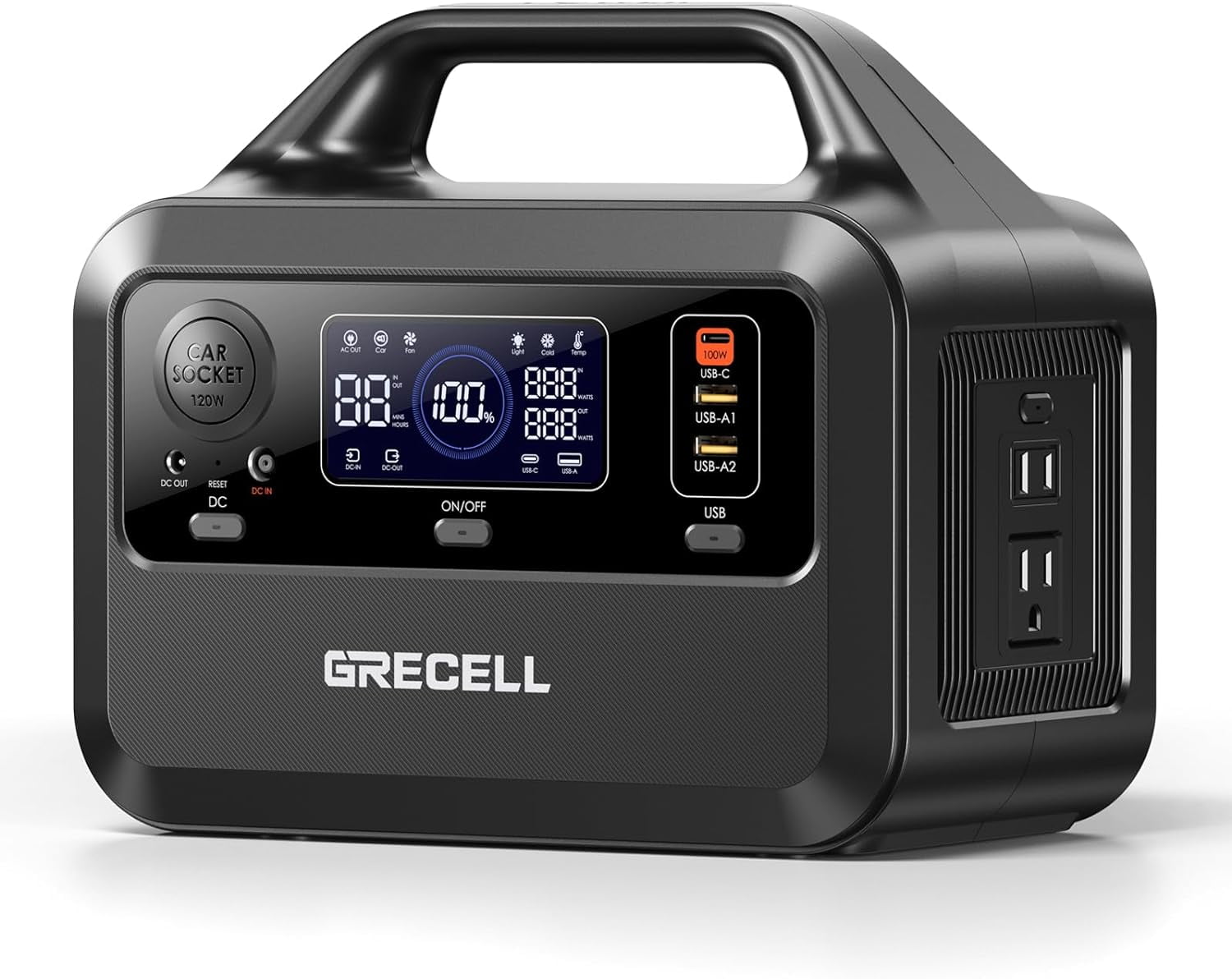GRECELL Portable Power Station 300W with 100W Solar Panel ,230Wh LiFePO4 (LFP) Battery,1.5hrs Fast Charging,2 Up to 300W(Peak 600W) AC Outlets, Solar Generator for Outdoor Camping/RVs/Home Use