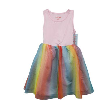 Cat & Jack Rainbow Sleeveless Tulle Dress, 5T (Girl's)