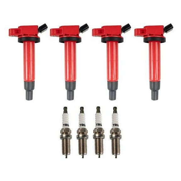 Ignition Coil and Spark Plug Kit 8 Piece - Compatible with 2001 - 2007 Toyota Highlander 2.4L 4-Cylinder 2002 2003 2004 2005 2006