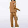 thumbnail image 5 of WTOBBY Women's Casual Long Sleeve Solid Color Blocked Hoodie with Wide Leg Pants Two Piece Set, Fashion Lounge Wear Tracksuit for Everyday Comfort and Street Style Outfit,Khaki L, 5 of 8