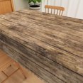 thumbnail image 3 of Brown Wood Grain Rectangle Tablecloth 60x84 Inch Rustic Natural Wooden Fabric Table Cloth Polyester Wrinkle and Oil Resistance Reusable Table Cover for Cottage Garden Theme Party Dining Decor, 3 of 6