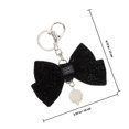 thumbnail image 5 of Cute Bow Keychain Functional Accessory 2Pcs Black Cloth and Metal Design, 5 of 5