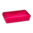 thumbnail image 2 of Pen+Gear Lightweight Plastic Pencil Box with Snap-On Lid, Translucent Fuchsia Burst, 1-Pack, 2 of 7