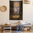 thumbnail image 2 of Gothic Tapestry, Lectern on Pentagram Symbol Medieval Architecture Candlelight in Dark Altar, Wall Hanging for Bedroom Living Room Dorm Decor, 40W X 60L Inches, Olive Green Mustard, by Ambesonne, 2 of 5