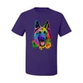 thumbnail image 3 of Wild Bobby, Colorful Happy German Shepherd Dog Animal Lover Men's Graphic T-Shirt, Purple, 5XL, 3 of 3