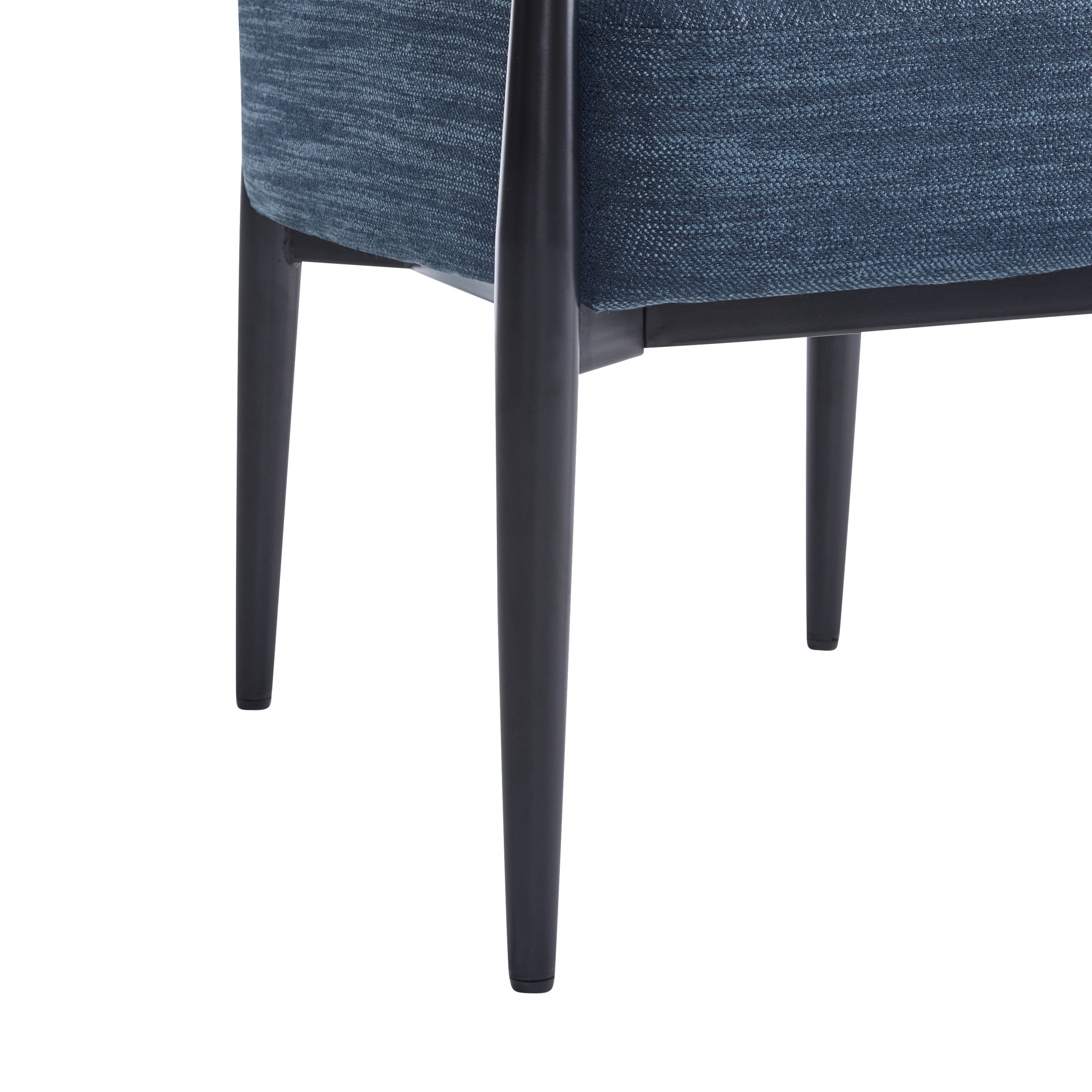 Draxiel Modern Upholstered Accent Chair, Iron, Navy Blue + Black