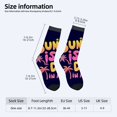 thumbnail image 4 of Four Seasons Universal Socks - 2 Pairs of Trendy Unisex Socks with Colorful Patterns Navy Blue with Playful Text & Stars, 4 of 5