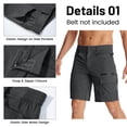 thumbnail image 4 of TACVASEN Men's Summer Outdoor 10" Shorts Quick Dry Water Resistant Lightweight Cargo Shorts With 5 Pockets For Golf Hiking Sports Work Casual , Dark Gray, Size 32, 4 of 6
