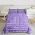thumbnail image 2 of Manfei Kawaii Geometric Plaid 3 Pieces Queen Comforter Set for Teens Female Men,Purple White Ultra Soft Bedding Sets,Vintage Aesthetic Bedding Comforter Set,Luxury Bedroom Decor,Reversible, 2 of 8