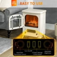 thumbnail image 4 of HOMCOM Electric Fireplace Heater, Fireplace Stove with Realistic LED Flames and Logs, and Overheating Protection, 725W/1450W, Beige, 4 of 9