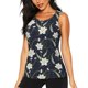 thumbnail image 1 of Balery Lilies Flowers Camiseta sin mangas estampada ligera para mujer, tops de entrenamiento sin mangas, camisetas de yoga transpirables de secado rápido.-Medium, 1 of 7