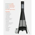 thumbnail image 4 of KFFKFF Outdoor Chiminea, 20-Inch Wood-Fueled Firepit, Conical BBQ & Heating Fireplace, Exterior Wooden Fire Pit with Grill Mesh, Chimney Cover & Anti-Rust Chiminea Cap, Suitable for Patio, Garden, 4 of 9