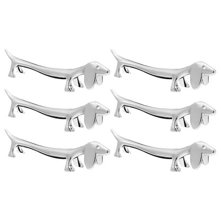 

6Pcs Zinc Alloy Chopstick Rests Metal Dog Shape Chopstick Racks Cutlery Organizer