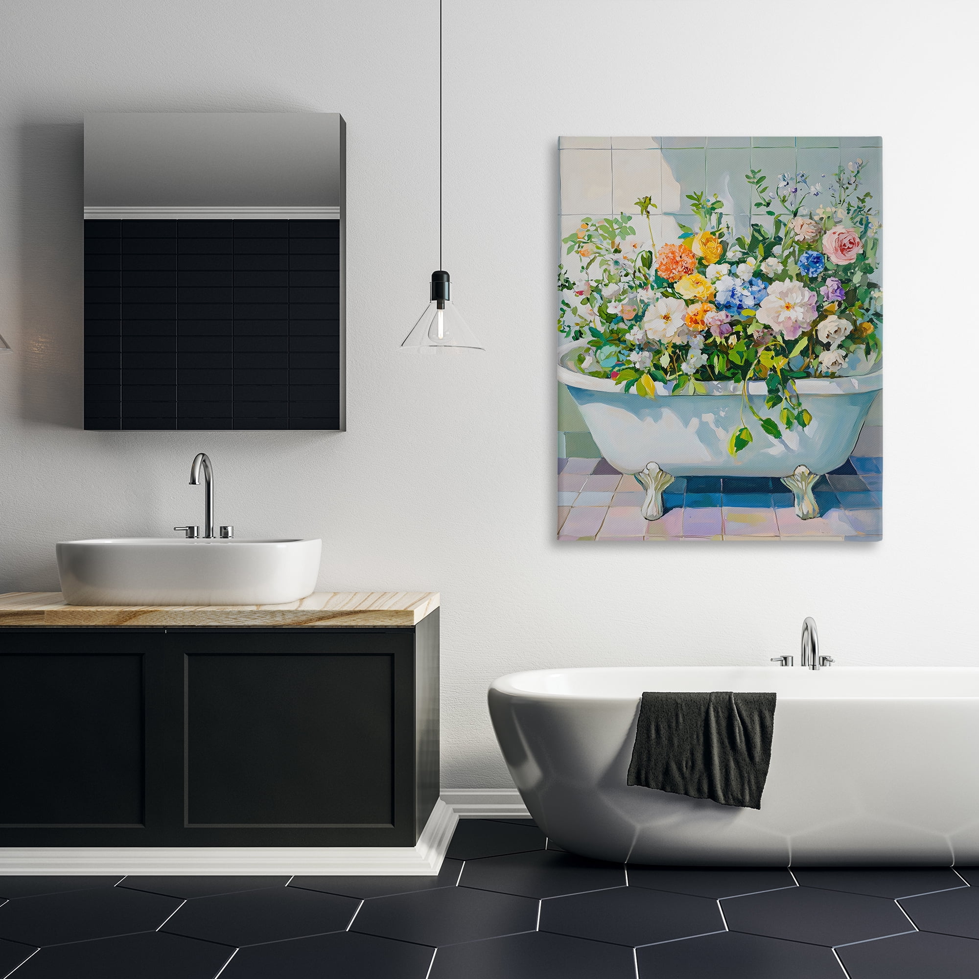 Stupell Industries Vintage Bathtub Bouquet Overgrowth Canvas Wall Art, design by The Prints Vibe