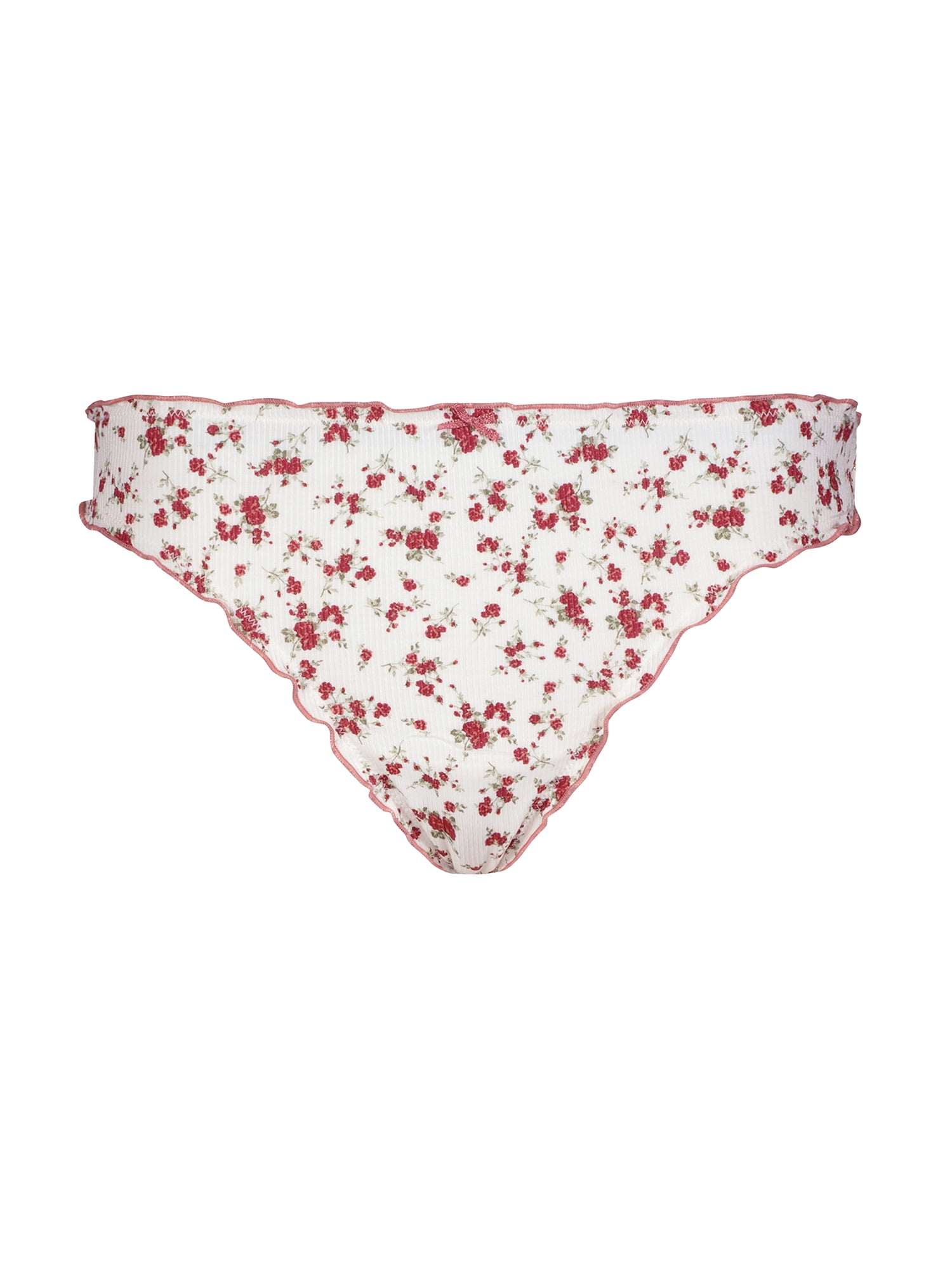 Jessica Simpson Women's Ruffle Rib Thong, 2-Pack, Size S-XXXL