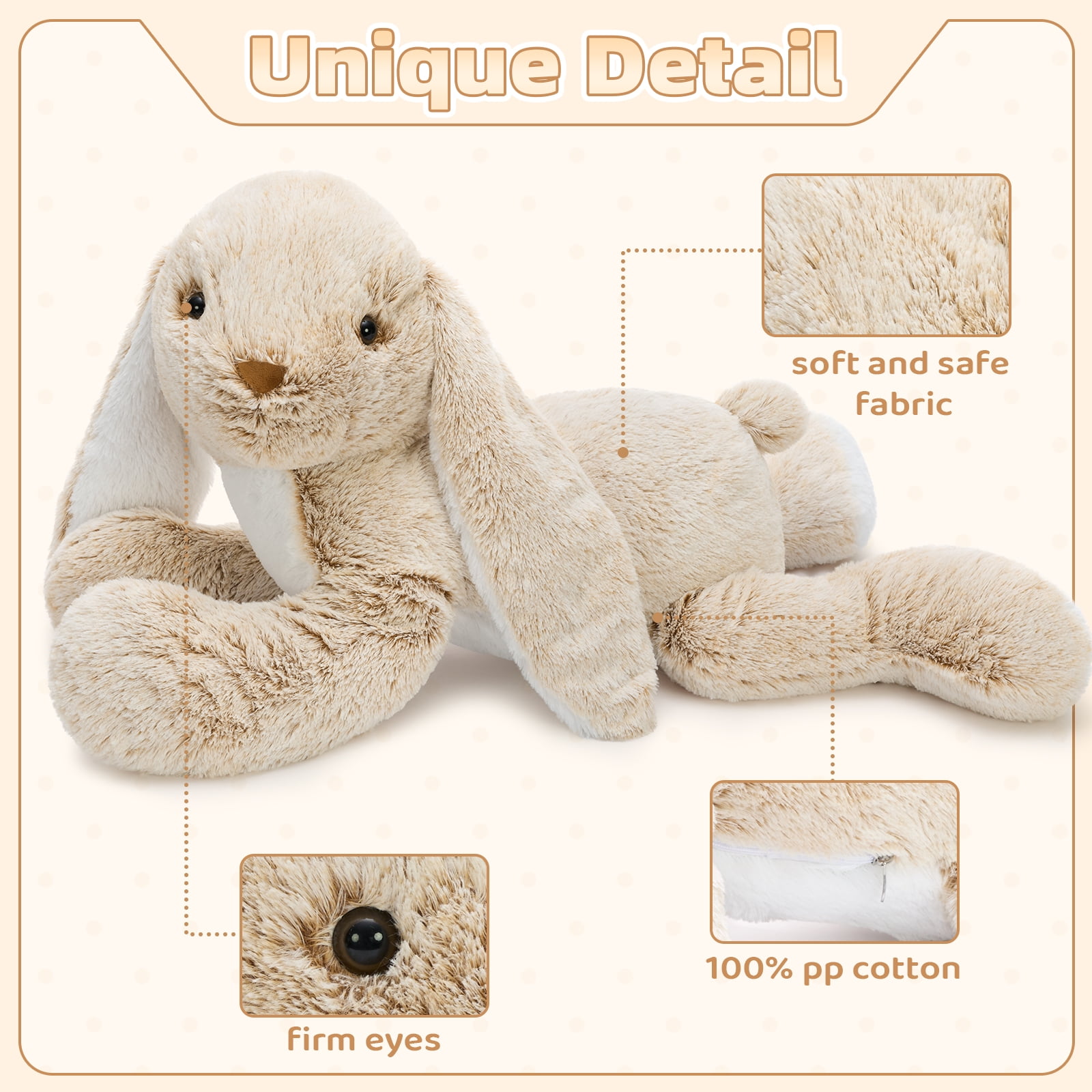 MaoGoLan 31.5" Giant Bunny Stuffed Animal Large Stuffed Bunny Plush Toy Stuffed Rabbit Plush Set Toys