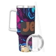 thumbnail image 2 of Lsque Sml Jeffy Pattern 40 OZ Ice Bully Cup with Handle and Straw, Double Wall Stainless Steel Tumbler Travel Coffee Cup with Lid for Christmas Present, 2 of 8