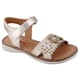 thumbnail image 1 of Sandalia Huarache Niña Dominiq 7083 Dorado Flores y velcro, 1 of 5